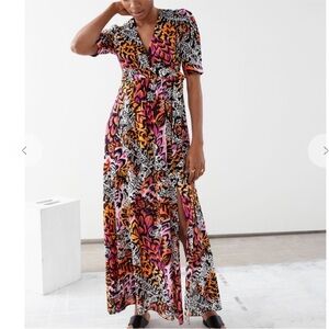 & Other Stories Feather Print Maxi Dress 6